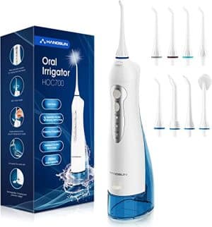 Hangsun Munddusche Kabellos Wasser Flosser für Zähne Tragbar Oral Irrigator Elektrische Zahnreiniger HOC700 mit 3 Modi IPX7 Wasserdicht und USB…