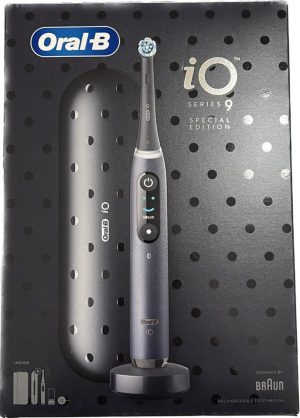 Oral B Elektrische Zahnbürste iO Series 9 Black Onyx Schwarz, Aufsteckbürsten: 1 St., Special Edition, Drucksensor
